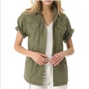 Club Monaco olive green short sleeve utility coat XS